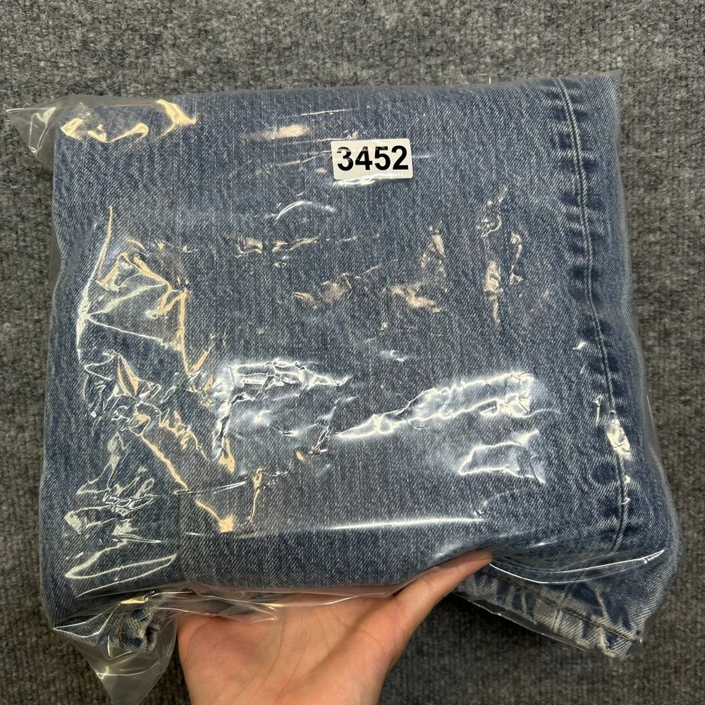 Levi's 501 Original Straight Fit Jeans Men's 35X31 Blue Denim Button Fly - Flaws